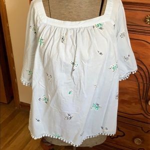 Loft: Light blue floral blouse